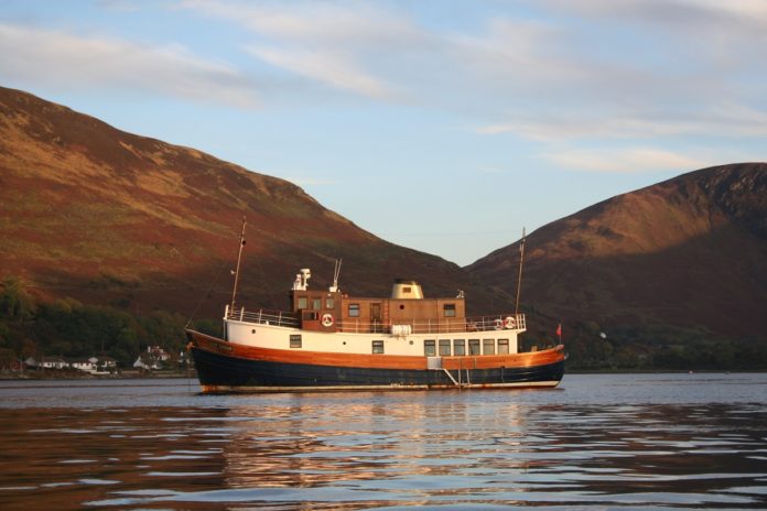 MV Glen Tarsan, The Majestic Line in Lochranza, on the Isle of Arran