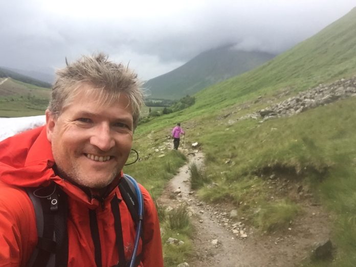 Robin putting his walking shoes through their paces