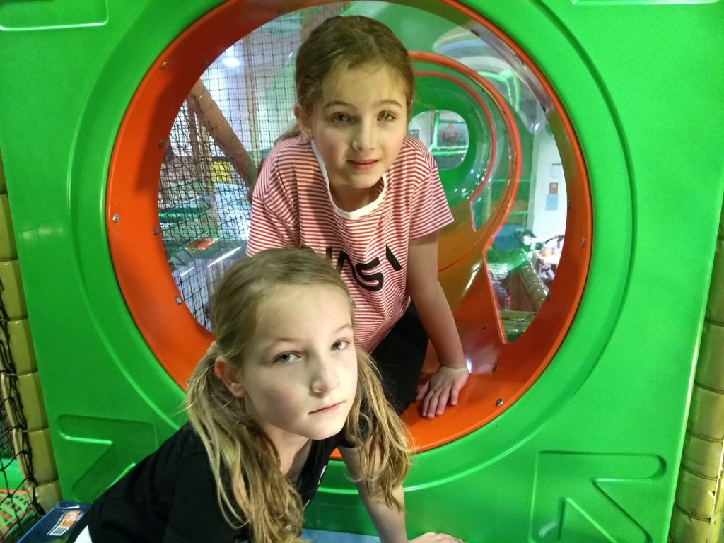 Scrambling through tunnels at Scrambles soft play (c) Jenny McKelvie