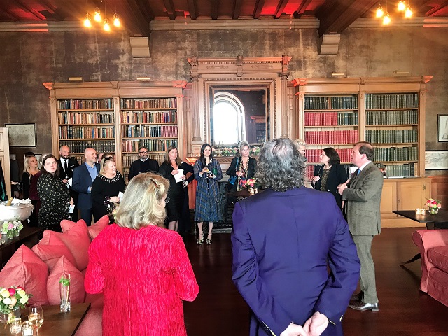 Our group in the Scottish Library at Barnbougle Castle