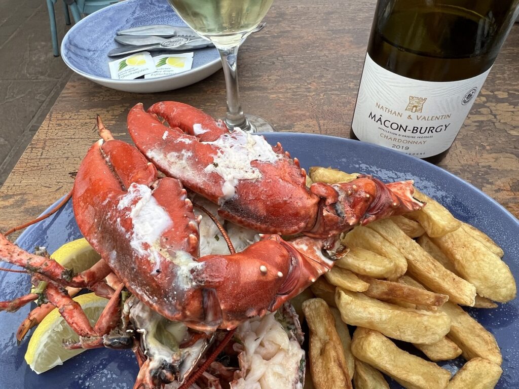 Lobster and Chips at the Rocketeer, North Berwick