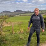 Robin hiking on the Borders Abbeys Way
